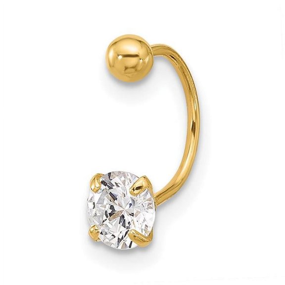 Primal Gold 14 Karat Yellow Gold Cubic Zirconia Eyebrow Jewelry