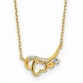 thumbnail image 1 of Primal Gold 14 Karat Yellow Gold Cubic Zirconia Heart with 1.25-inch Extension Necklace, 1 of 3