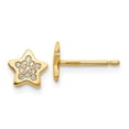thumbnail image 1 of Primal Gold 14 Karat Yellow Gold Cubic Zirconia Star Post Earrings, 1 of 5