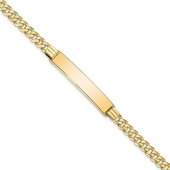 Primal Gold 14 Karat Yellow Gold Curb Link ID Bracelet