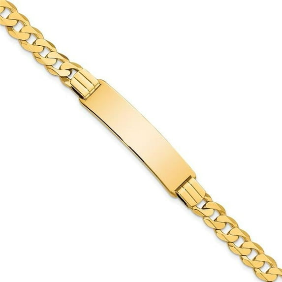 Primal Gold 14 Karat Yellow Gold Curb Link ID Bracelet