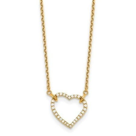 Primal Gold 14 Karat Yellow Gold Diamond Heart Pendant Necklace