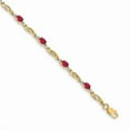 thumbnail image 1 of Primal Gold 14 Karat Yellow Gold Diamond and Composite Ruby Oval Bracelet, 1 of 2