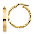 thumbnail image 1 of Primal Gold 14 Karat Yellow Gold Diamond-cut Edge Hoop Earrings, 1 of 4