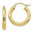 thumbnail image 1 of Primal Gold 14 Karat Yellow Gold Diamond-cut Hoop Earrings, 1 of 4