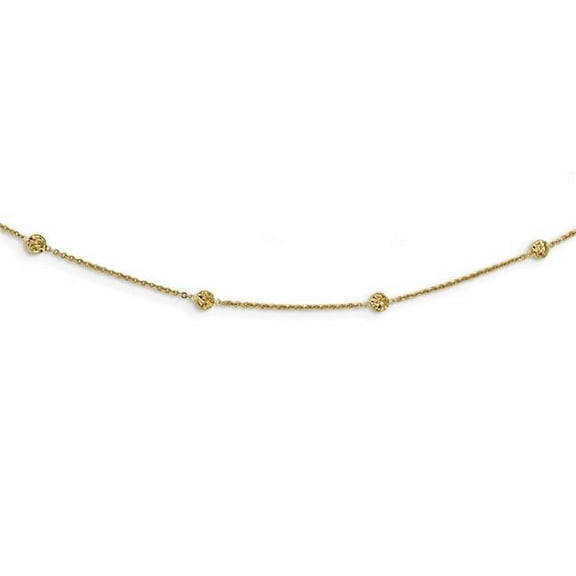 Primal Gold 14 Karat Yellow Gold Diamond-cut Tiny Puffed Circles 15-Station Necklace