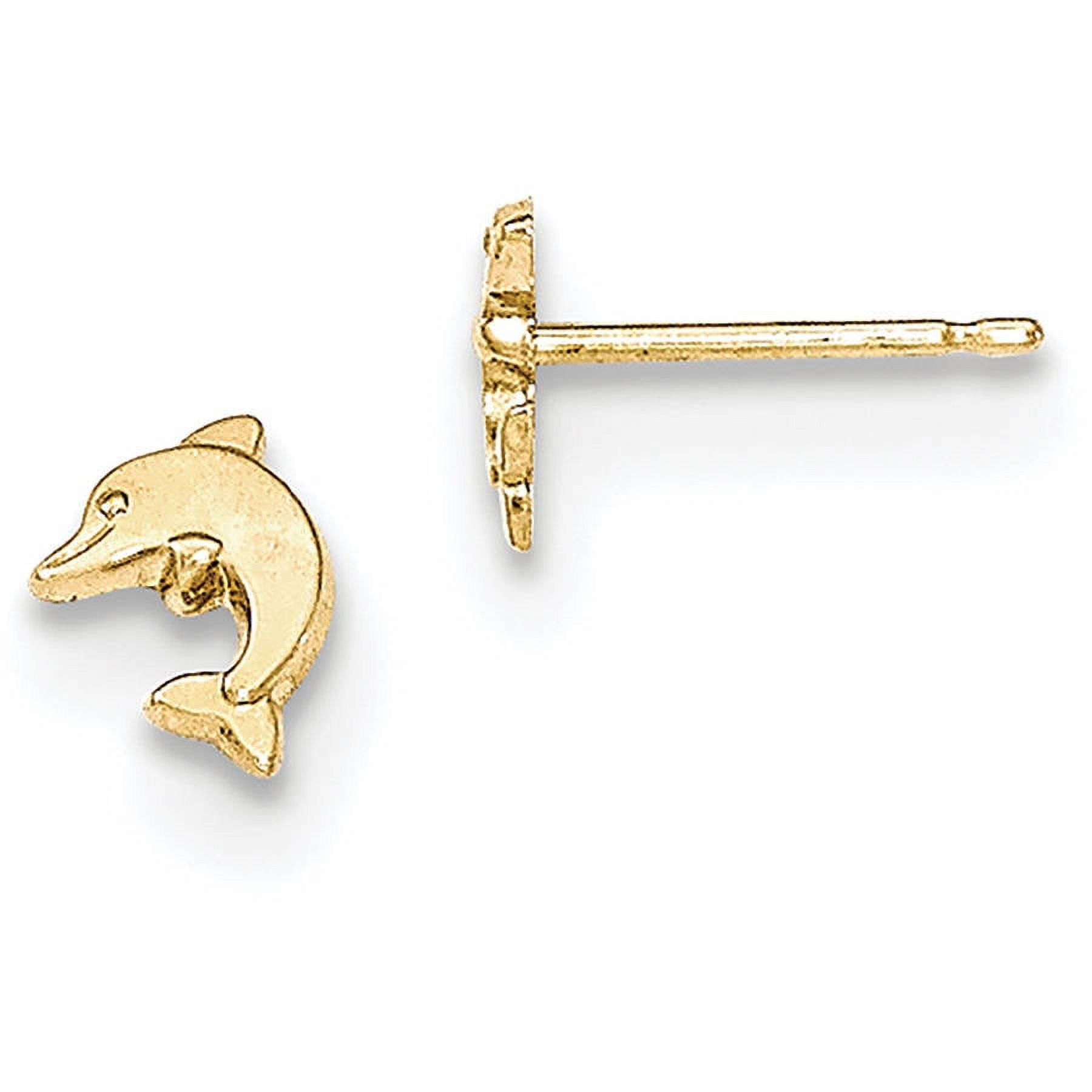 Primal Gold 14 Karat Yellow Gold Dolphin Post Earrings Walmart
