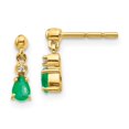 thumbnail image 1 of Primal Gold 14 Karat Yellow Gold Emerald and Diamond Dangle Earrings, 1 of 4