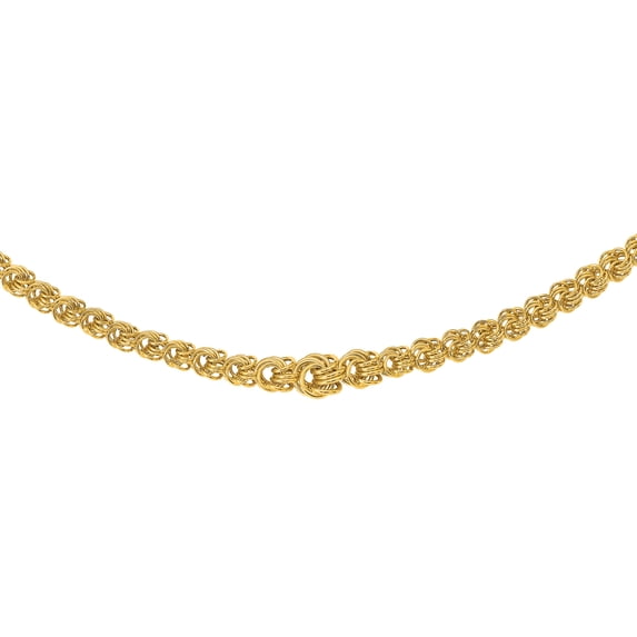 Primal Gold 14 Karat Yellow Gold Fancy 7-11mm Graduated Multi Link Necklace
