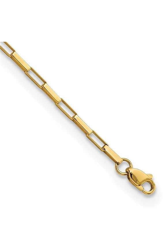 14 Karat Yellow Gold Fancy Box Links 7.5 Inch Bracelet