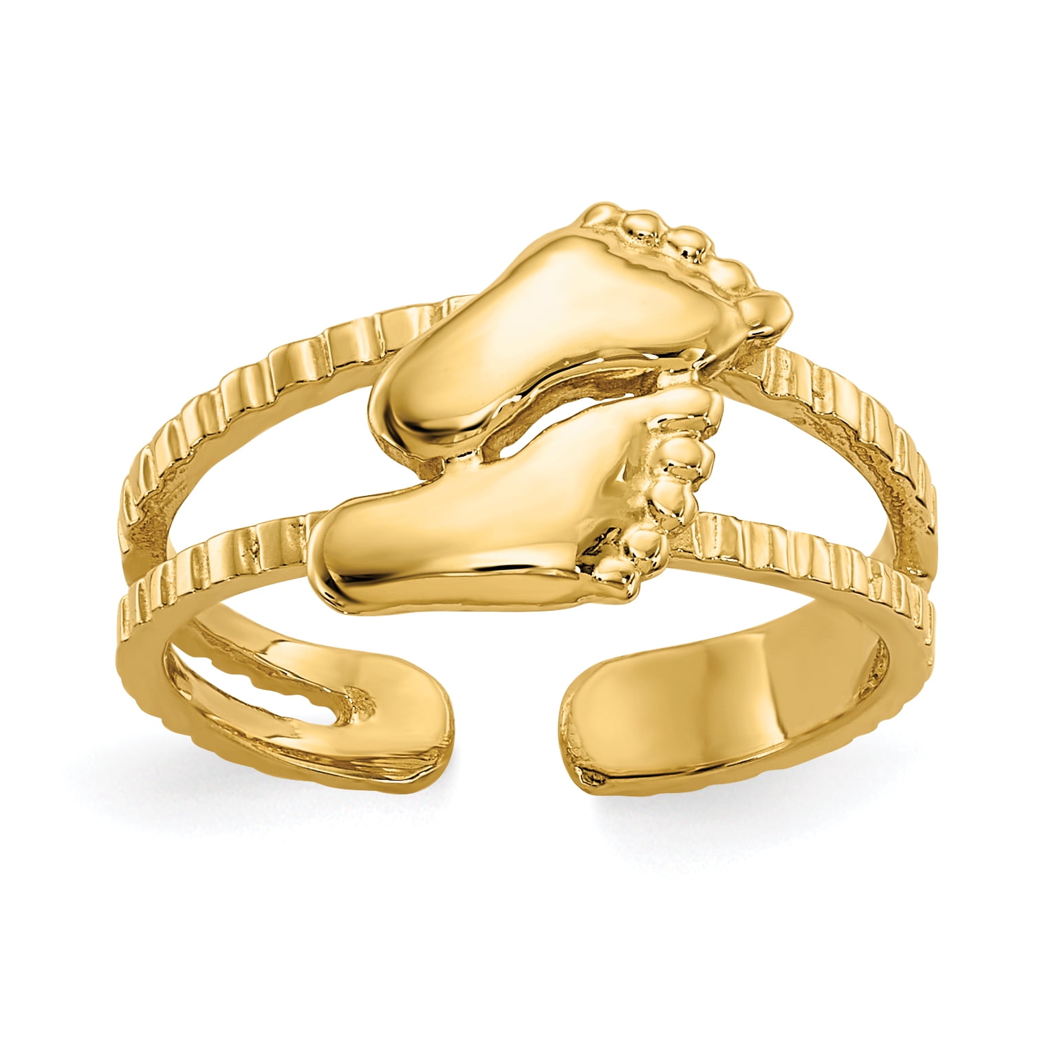 Primal Gold 14 Karat Yellow Gold Feet Toe Ring