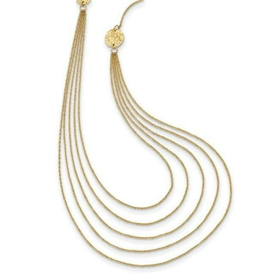 Primal Gold 14 Karat Yellow Gold Five Strand Necklace