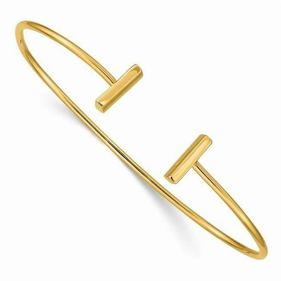 Primal Gold 14 Karat Yellow Gold Flexible Bar Bangle