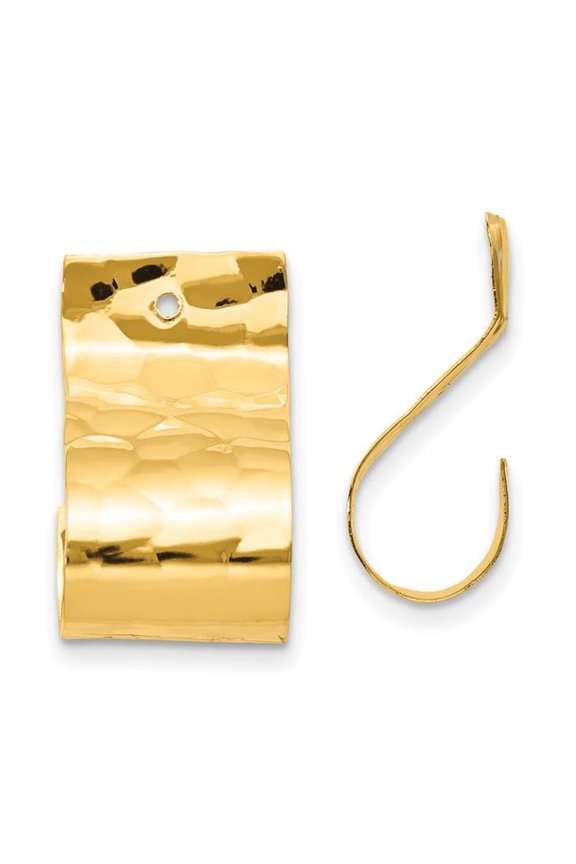 14 Karat Yellow Gold Hammered Earring Jackets