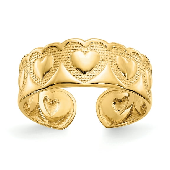 Primal Gold 14 Karat Yellow Gold Heart Toe Ring