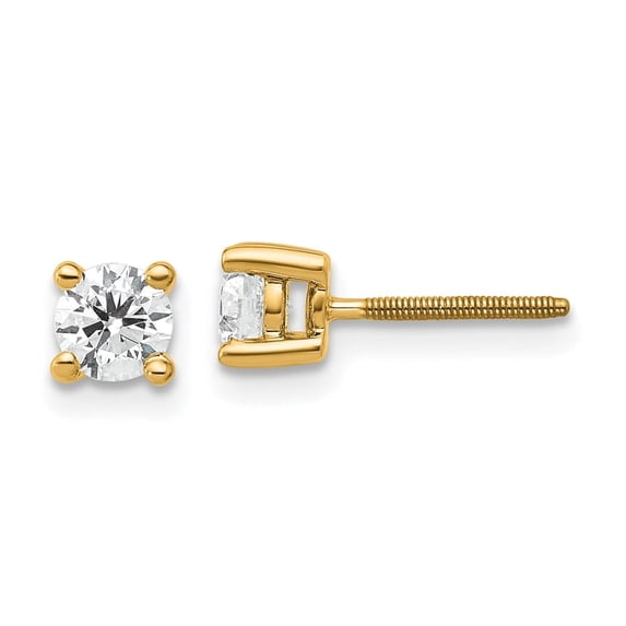 Primal Gold 14 Karat Yellow Gold Lab Grown Diamond 1/2ctw Certified VS/SI, D E F, Screw Back Earrings