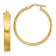 thumbnail image 1 of Primal Gold 14 Karat Yellow Gold Large 5mm Satin Hoop Earrings, 1 of 4