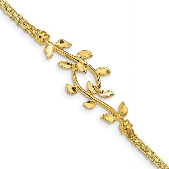 Primal Gold 14 Karat Yellow Gold Leaf Bracelet