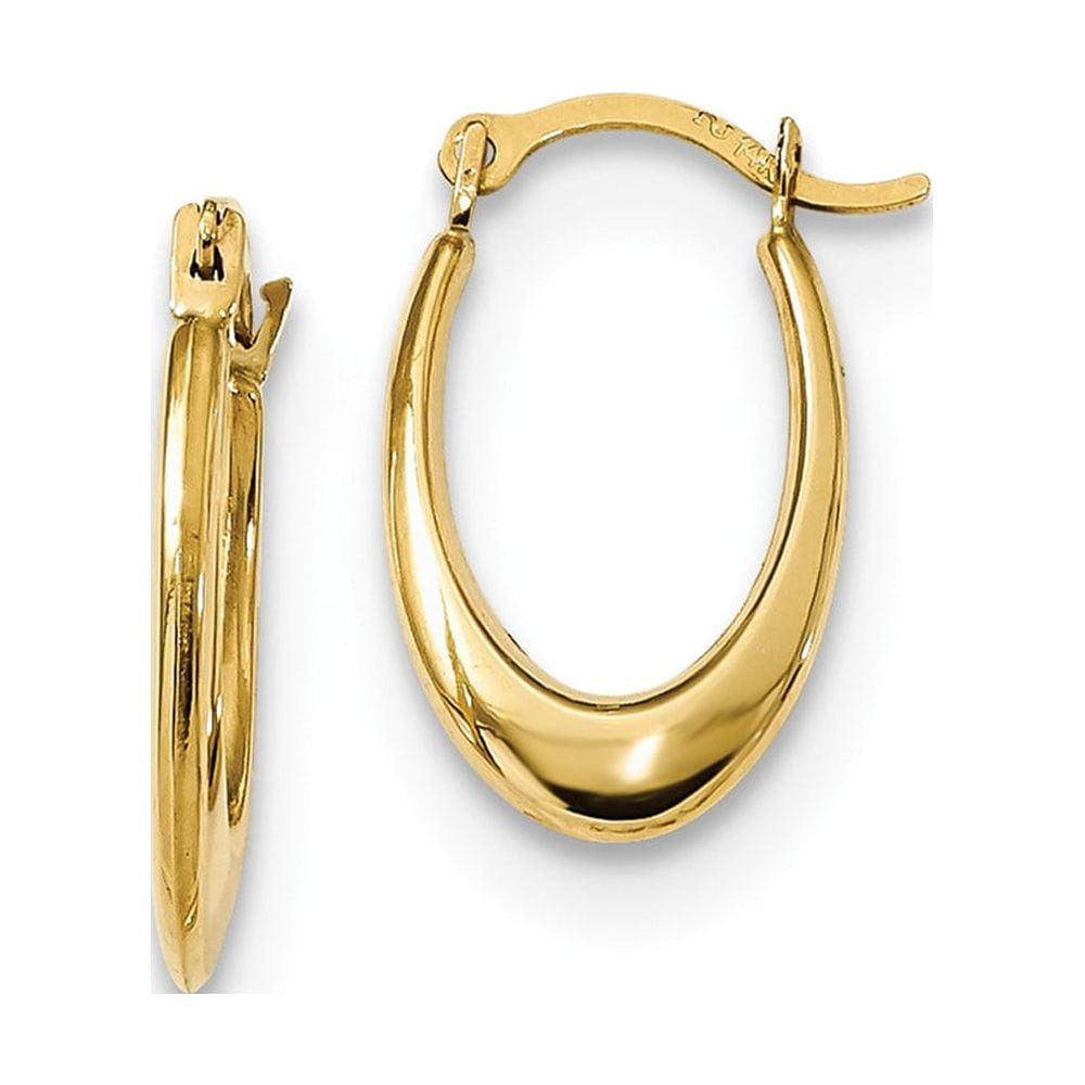 Primal Gold 14 Karat Yellow Gold Lightweight U-Shaped Hoop Earrings ...