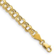 Primal Gold 14 Karat Yellow Gold Lite 5mm Double Link Charm Bracelet