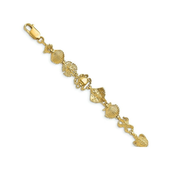 Primal Gold 14 Karat Yellow Gold Mariner's Link 7.5 Inch Bracelet