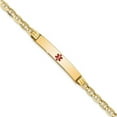 thumbnail image 1 of Primal Gold 14 Karat Yellow Gold Medical Red Enamel Anchor Link ID Bracelet, 1 of 3