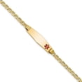 thumbnail image 1 of Primal Gold 14 Karat Yellow Gold Medical Semi-solid Soft Diamond Shape Red Enamel Anchor ID Bracelet, 1 of 3
