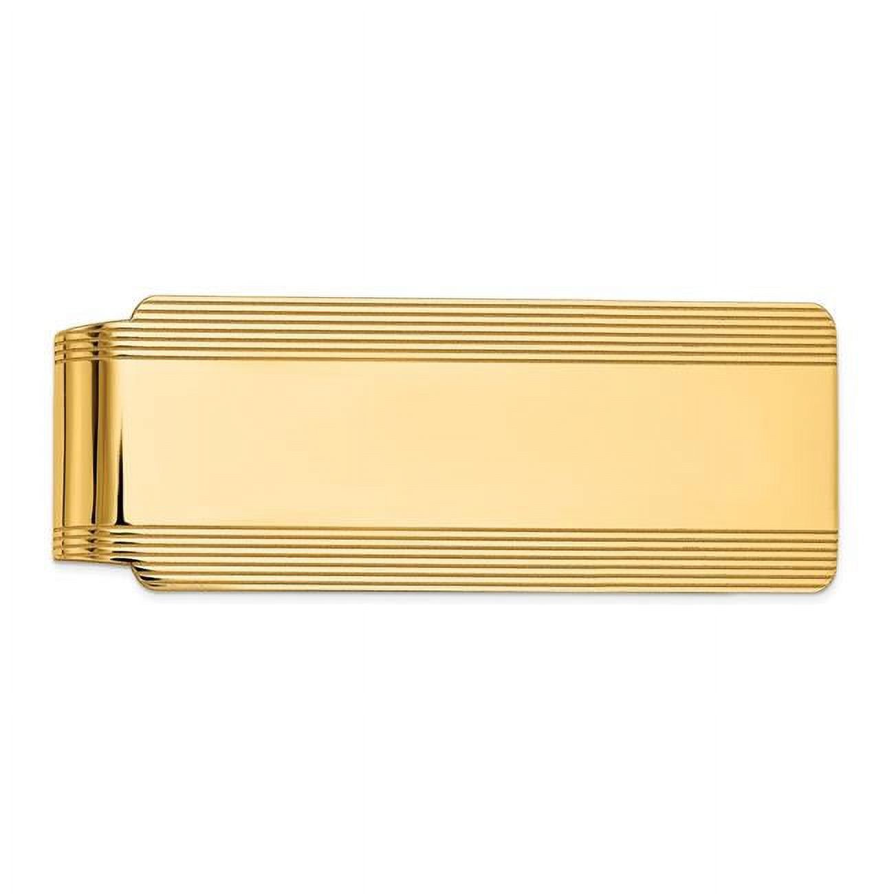 Primal Gold 14 Karat Yellow Gold Men's Grooved Polsihed Money Clip - image 1 of 5