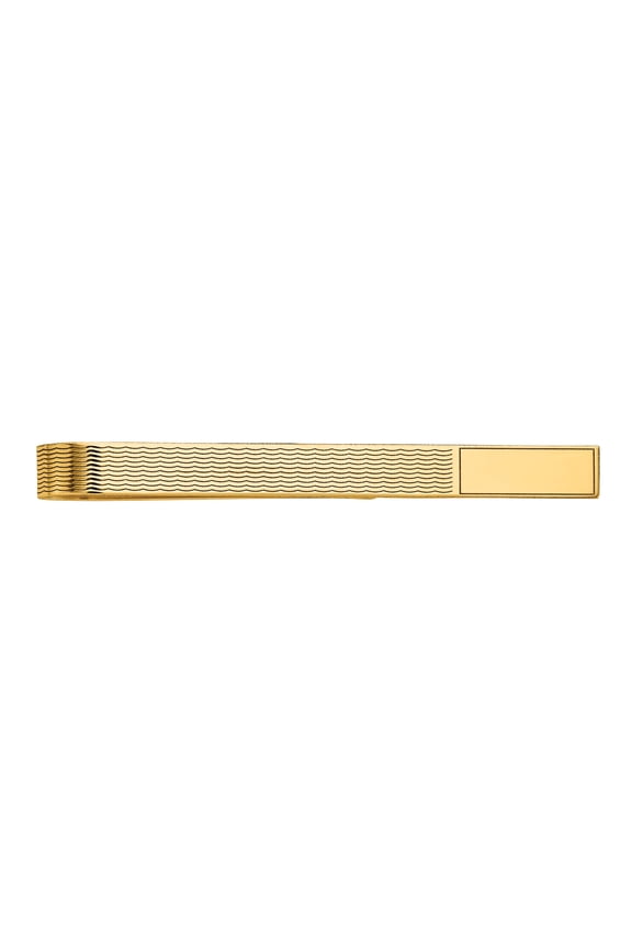 14 Karat Yellow Gold Men's Grooved Tie Bar