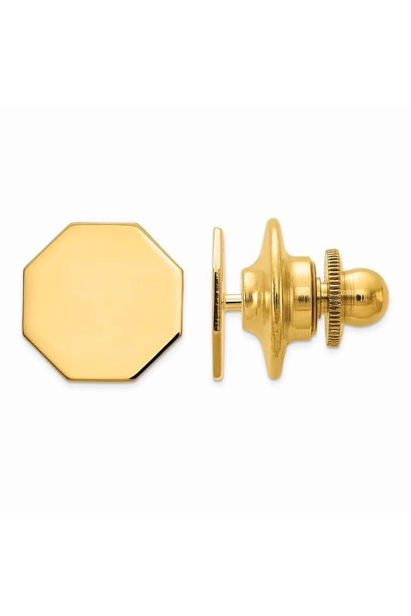 14 Karat Yellow Gold Men's Octagonal Tie Tac