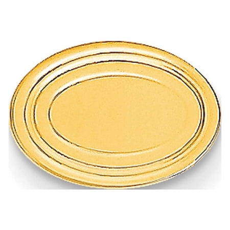 Primal Gold 14 Karat Yellow Gold Men's Oval with Line Design Tie Tac