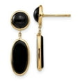 thumbnail image 1 of Primal Gold 14 Karat Yellow Gold Onyx Oval Dangle Post Earrings, 1 of 3
