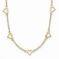 thumbnail image 1 of Primal Gold 14 Karat Yellow Gold Open Hearts on Heart Link 17-Station Necklace, 1 of 4