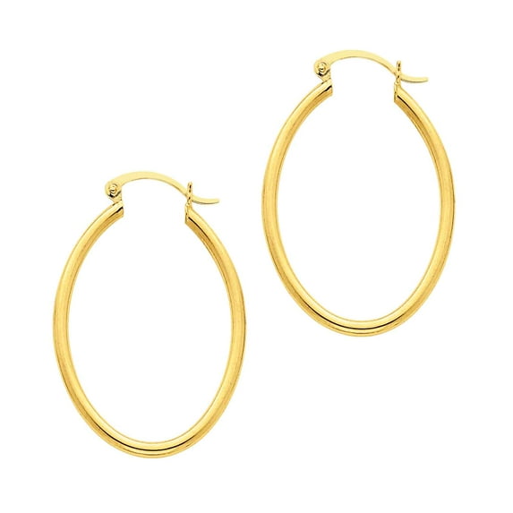 Primal Gold 14 Karat Yellow Gold Oval Hoop Earrings