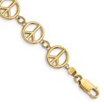 thumbnail image 1 of Primal Gold 14 Karat Yellow Gold Peace Sign Bracelet, 1 of 1