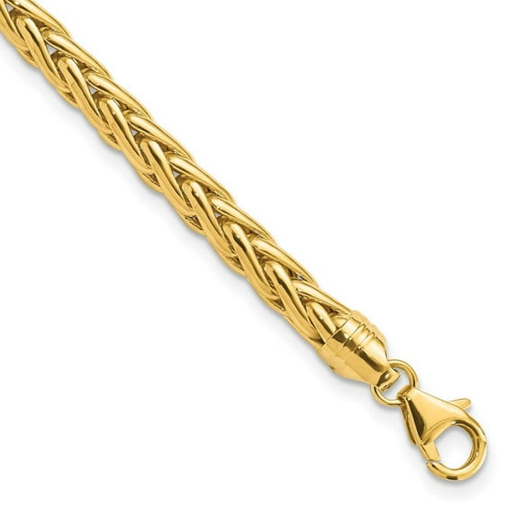 Primal Gold 14 Karat Yellow Gold Polished 8.5-inch Wheat Chain Bracelet