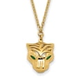 thumbnail image 1 of Primal Gold 14 Karat Yellow Gold Polished Diamond-cut Green Enamel Tiger Necklace, 1 of 3