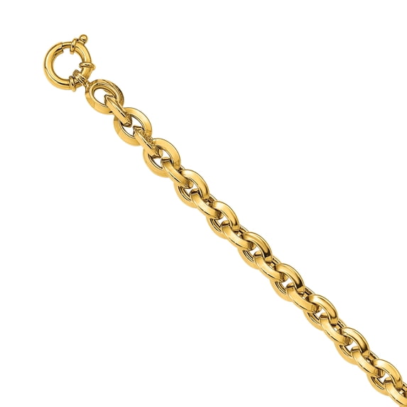Primal Gold 14 Karat Yellow Gold Polished Fancy Knife Edge Rolo Link Bracelet