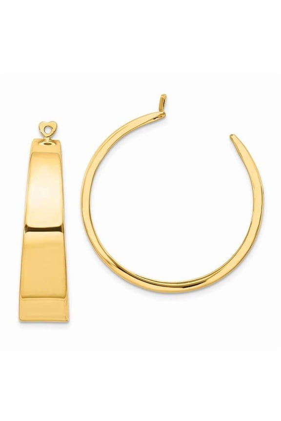 14 Karat Yellow Gold Polished Hoop Earring Jackets