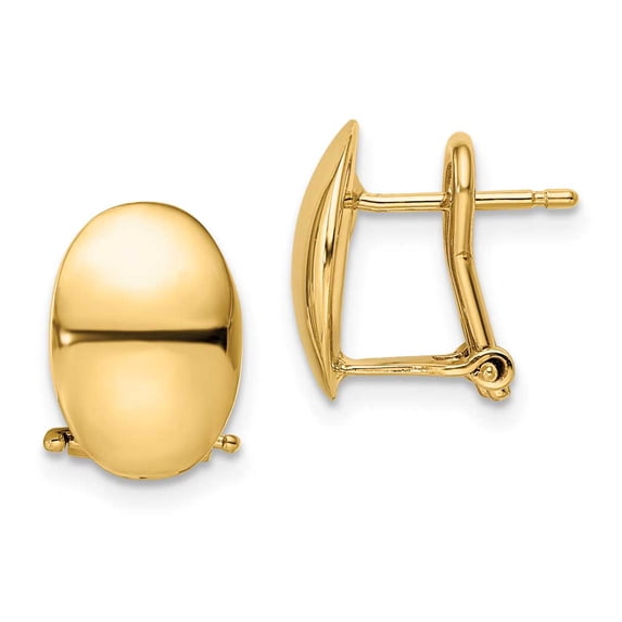 Primal Gold 14 Karat Yellow Gold Polished Omega Back Earrings