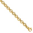 thumbnail image 1 of Primal Gold 14 Karat Yellow Gold Polished and Textured Fancy Link Bracelet, 1 of 4