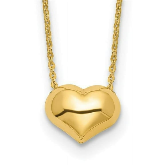 Primal Gold 14 Karat Yellow Gold Puffed Heart 16.5-inch Necklace