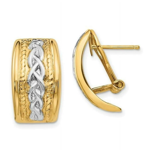 Primal Gold 14 Karat Yellow Gold Rhodium-plated Omega Back Post Earrings