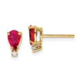 thumbnail image 1 of Primal Gold 14 Karat Yellow Gold Ruby Diamond Post Earrings, 1 of 4