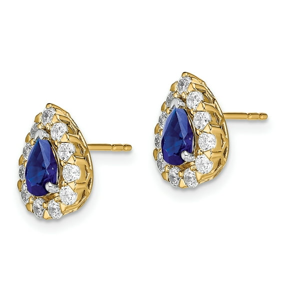 Primal Gold 14 Karat Yellow Gold Sapphire and Diamond Earrings