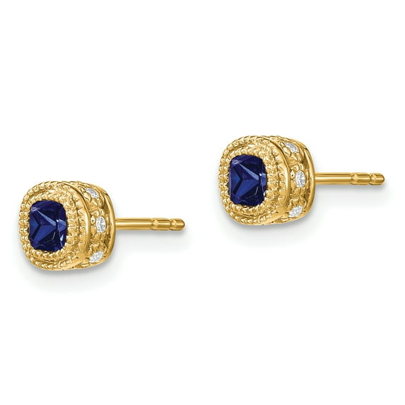 Primal Gold 14 Karat Yellow Gold Sapphire and Diamond Earrings