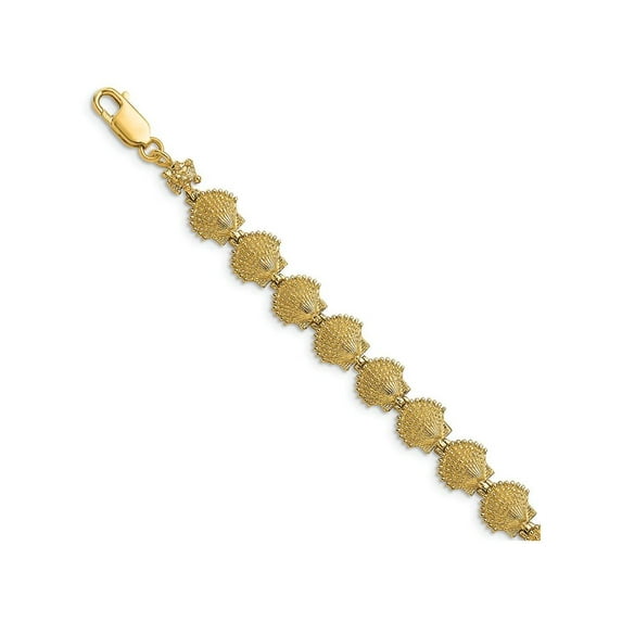 Primal Gold 14 Karat Yellow Gold Scallop Shell Bracelet