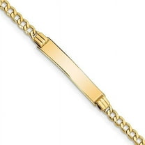 Primal Gold 14 Karat Yellow Gold Semi-Solid Cuban ID Bracelet
