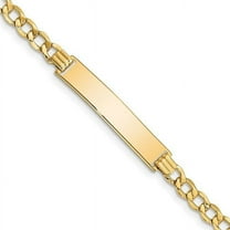 Primal Gold 14 Karat Yellow Gold Semi-Solid Curb Link 6.75mm ID Bracelet