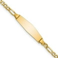thumbnail image 1 of Primal Gold 14 Karat Yellow Gold Semi-Solid Soft Diamond Shape Figaro ID Bracelet, 1 of 4